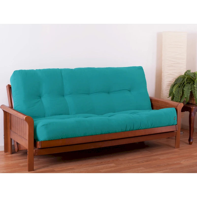 Tufted Twill Futon Mattress with Medium Firm Cotton Foam Support
