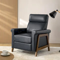 Fauteuil inclinable électrique moderne en cuir véritable avec structure en bois et port USB