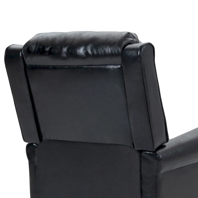 Classic PU Leather Pushback Recliner Chair with Rolled Arms and Nailhead Trim