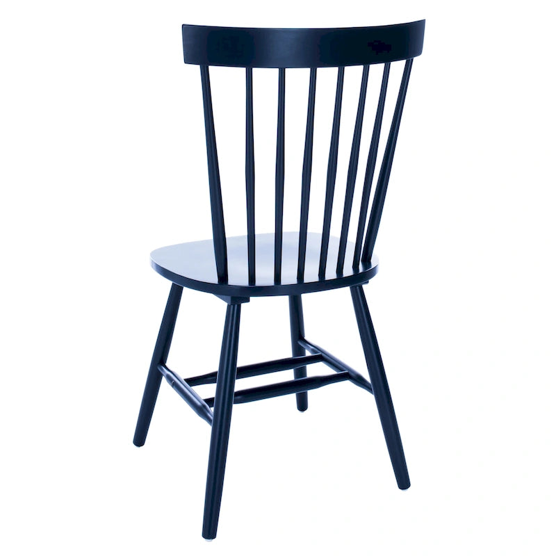 Classic Farmhouse Spindle Back Dining Chair with Curved Armless Design