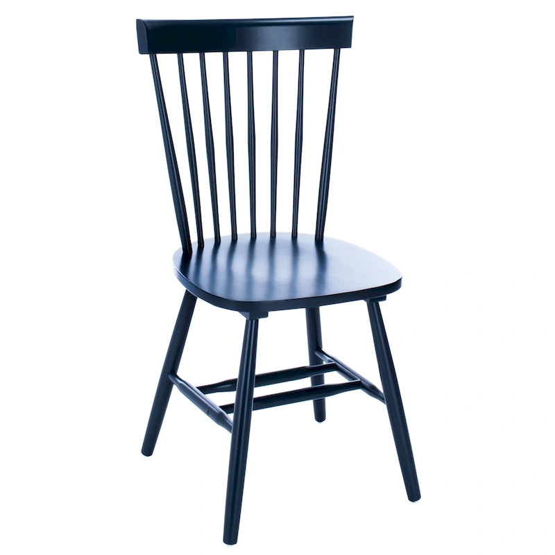 Classic Farmhouse Spindle Back Dining Chair with Curved Armless Design