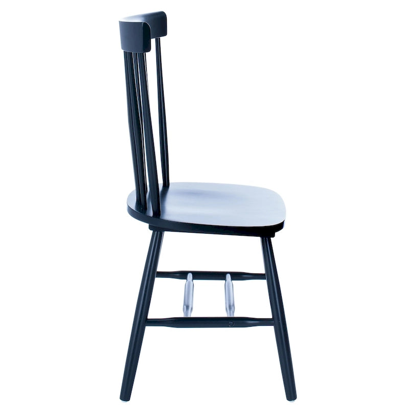 Classic Farmhouse Spindle Back Dining Chair with Curved Armless Design