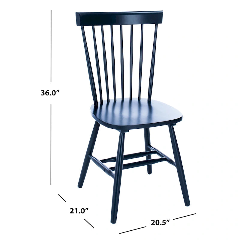 Classic Farmhouse Spindle Back Dining Chair with Curved Armless Design