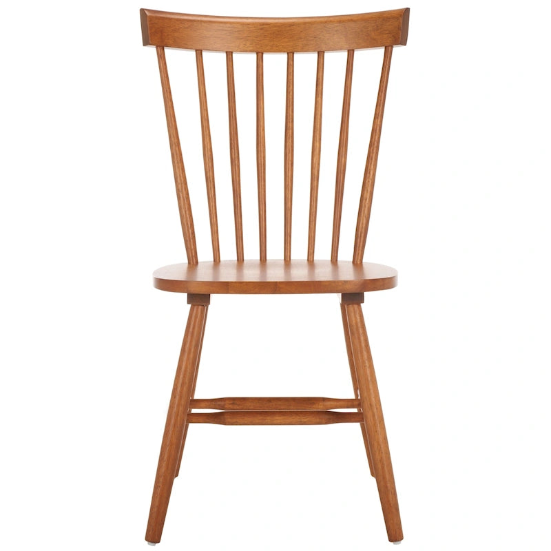 Classic Farmhouse Spindle Back Dining Chair with Curved Armless Design
