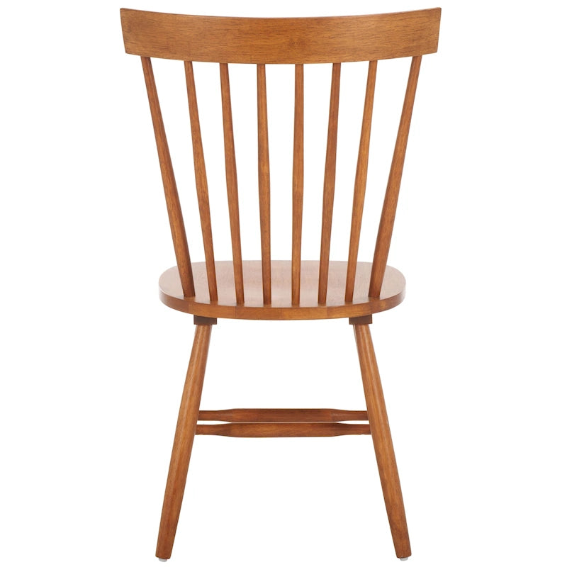 Classic Farmhouse Spindle Back Dining Chair with Curved Armless Design