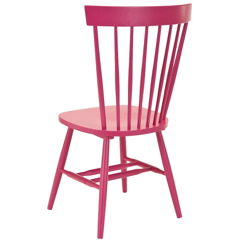 Classic Farmhouse Spindle Back Dining Chair with Curved Armless Design
