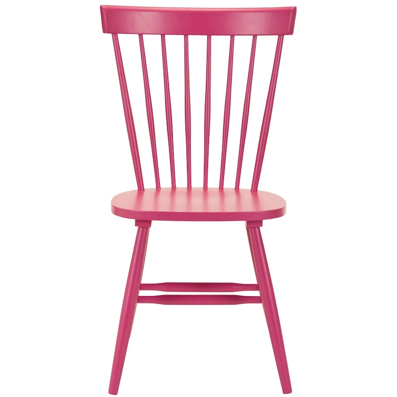Classic Farmhouse Spindle Back Dining Chair with Curved Armless Design