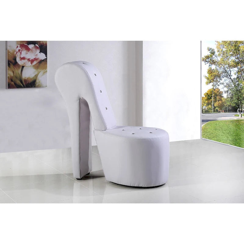 Modern Glam High Heel Shoe Accent Chair with Tufted Upholstery