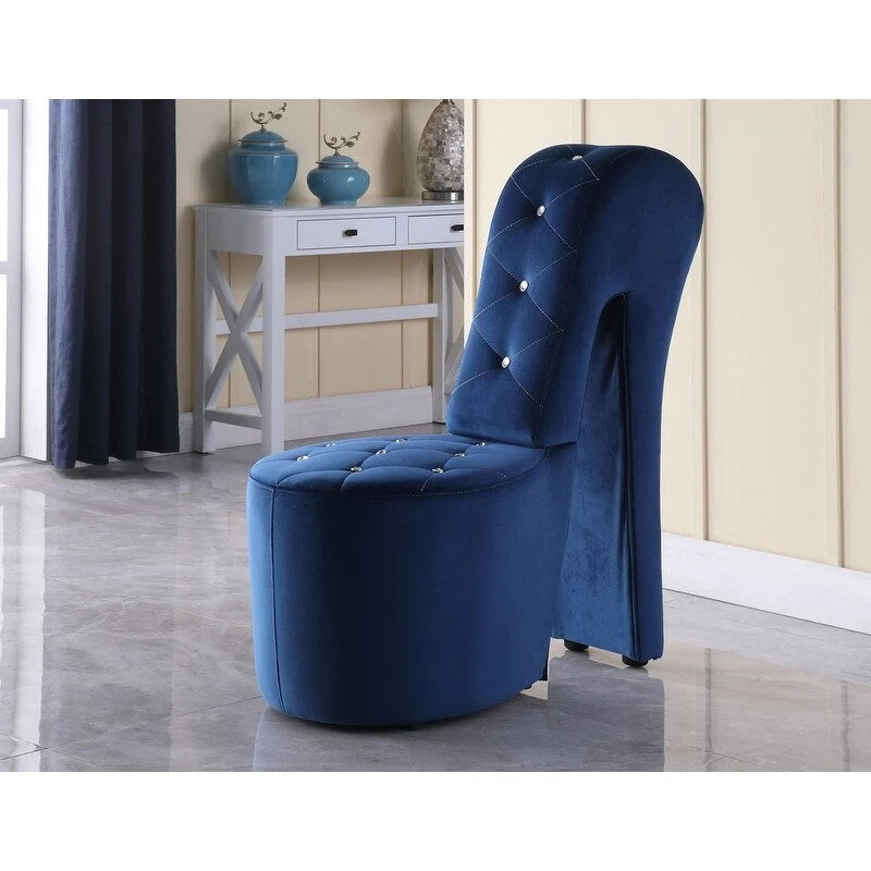 Modern Glam High Heel Shoe Accent Chair with Tufted Upholstery