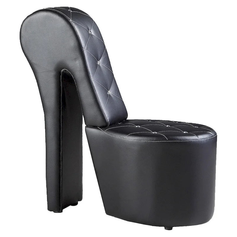 Modern Glam High Heel Shoe Accent Chair with Tufted Upholstery