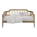 Classic Wooden Spindle Daybed with Curved Back and Warm Finishes